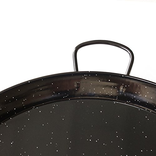 Enamelled Steel Valencian paella pan. 24Inch / 60cm / 20 Servings
