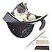 Scurrty Cat Shelf Curved Wall Mounted Cat Perch with 2 Different Mats Cat Wall Bed Modern Design Up to 35lb … (Black)