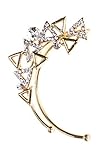 Fashion Jewelry Gold-tone Crystal Art Deco Triangle Ear Wrap Ear Cuff No Piercing Earrings