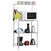 LANGRIA 3 Tier Baker’s Rack, Microwave Stand Kitchen Oven Rack with Wire Mesh Shelves 4-Side Hooks, 165lbs Weight Capacity, Silver Finish