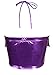 Sidecca Metallic Mermaid Costume Wet Look Halter Cropped Top (Medium, Bow-Purple)