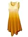 Lock and Love LL WT1053 Womens Round Neck Ombre Sleeveless Tunic Tank Top XXL Yellow