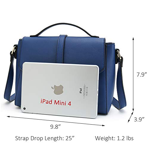 Ladies Designer Purses Cross Body Handbags Trendy Bags for Women Shoulder Bags (Blue) - Thumbnail 5