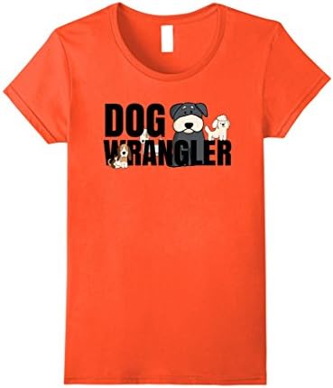 Womens Cute Dog Wrangler T Shirt for Dog Lovers XL Orange