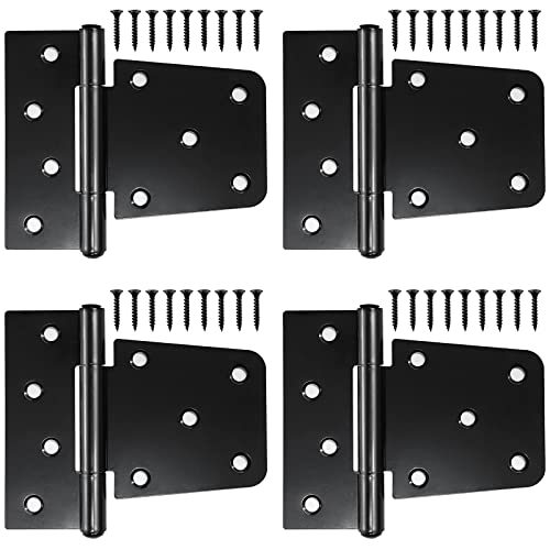 Heavy Duty Gate Hinges, Black Iron 3.5 Inch Door Hinges For Wood Shed