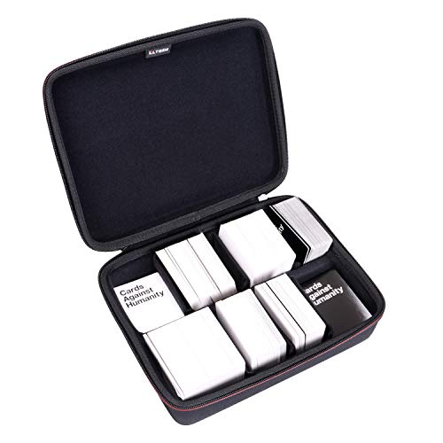 LTGEM EVA Hard Travel Game Card Case for Cards Against Humanity. Fits The Main Game, All 6 Expansions Plus. Holds up to 1600 Cards with 6 Moveable Dividers (2 Row) - Black