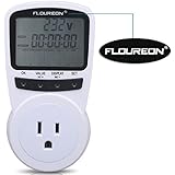 Floureon Power Meter Socket AC 120V 13A Maz US Plug Energy Socket Energy Monitor Digital LCD Display For Power Consumption Cost Meter Watt Voltage Amp Meter Calculator Analyzer [Energy Class A+++]
