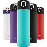 Simple Modern 16oz Vacuum Insulated Kona Travel Mug - Stainless Steel Tea Coffee Cup - Powder Coated Hot Cold Thermos - Canteen Water Bottle - Caribbean Blue