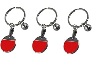 POKINGE 3Pcs Ping Pong Bat Key Ring, Mini Table Tennis Racket Keychains Sports Pendant Ping Pong Key Holder Keyring for Backpack Pendant Car Decoration