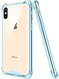 Salawat for iPhone Xs Max Case, Clear iPhone Xs Max Case Cute Shock Absorption TPU Bumper Phone Case Cover Slim Anti Scratch Hard PC Back Hybrid Protective Case for iPhone Xs Max 6.5inch 2018 (Blue)