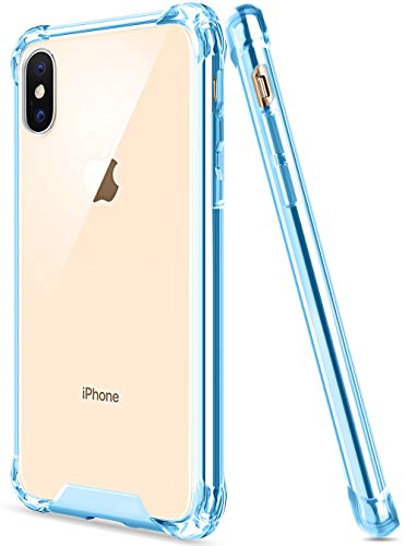 Salawat for iPhone Xs Max Case, Clear iPhone Xs Max Case Cute Shock Absorption TPU Bumper Phone Case Cover Slim Anti Scratch Hard PC Back Hybrid Protective Case for iPhone Xs Max 6.5inch 2018 (Blue)