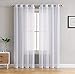 HLC.ME 2 Piece Semi Sheer Voile Window Curtain Drapes Grommet Panels for Bedroom, Living Room & Kids Room (54