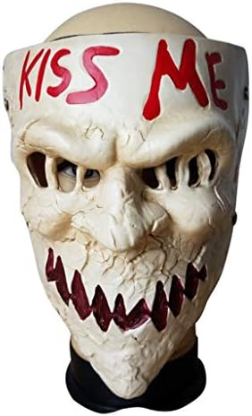 The Purge Kiss me Resin Mask Horror Game Scary Joker Mask for Halloween Masquerade Party Festival Club