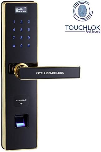 A8 Keyless Biometric Fingerprint Door Lock, Touchscreen Keyless Smart Door Lock (Gold) -- Stainless Steel