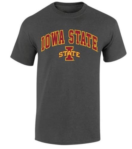 Elite Fan Shop NCAA Iowa State Cyclones Mens NCAA T Shirt Dark Heather ArchNCAA T Shirt Dark Heather Arch, Dark Heather, Large