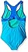 Speedo Girl's Swimsuit One Piece Mesh Splice Thick Strap , Cyan, 14