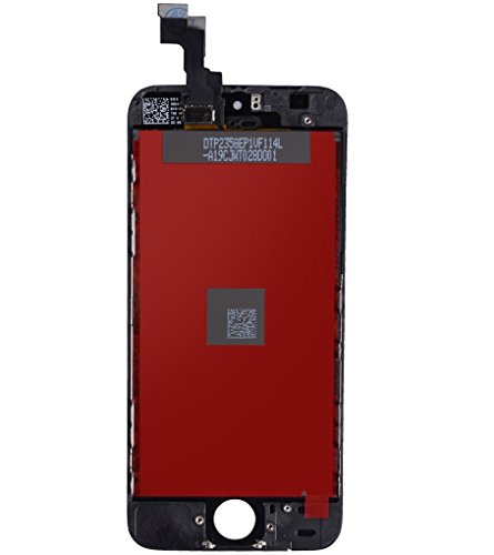 For Black iPhone 5S 4.0 inch Screen Replacement Retian LCD Touch Screen Digitizer Fram Assembly Full Set with Tempered Glass Screen Protector + Tools + Instructions by Brinonac