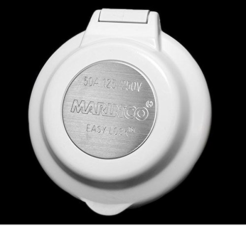 Marinco ParkPower 6344EL-BRV White Contour Power Inlet with Stainless Steel Trim