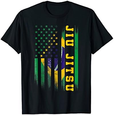 Jiu Jitsu Brazilian BJJ Brazil United States Flag T-ShirtOEKO-TEX STANDARD 100