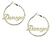 Bioworld Harley Quinn Suicide Squad Damaged Text Hoop Earrings