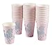 BLUE PANDA Unicorn Paper Party Cups - 50 Pack Holographic Silver Foil Disposable Paper Cups, Unicorn Party Supplies and Decorations for Girls Birthday Party and Baby Shower, Pink, 12 Ounce