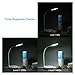 LED Desk Lamp, HIHIGOU Gooseneck Dimmable Eye Protection Desk Light 3.2W Touch Control 3 Adjustable Brightness Levels USB Rechargeable with Multi-Colored Changing Base, Reading Lamp for Kids, White