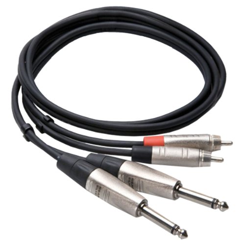 Hosa HPR-015X2 Pro Dual Cable 1/4-Inch TS - RCA 15 Feet
