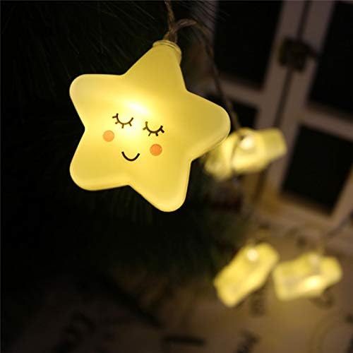 Battery operated fairy lights - Smiley Stars - Dreaming Stars Design - Approx. 2 m - 10 LEDs in warm white