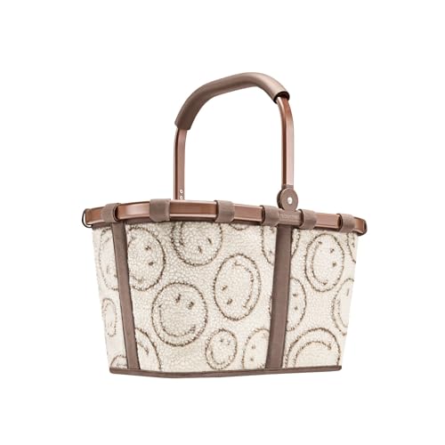 reisenthel carrybag smiley teddy chocolate – Stabiler Einkaufskorb mit viel Stauraum und praktischer Innentasche – Elegantes und wasserabweisendes Des