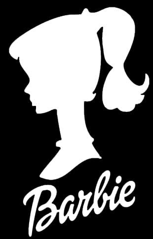 Barbie Silhouette Profile Decal Makarios LLC |Cars Trucks Vans Walls Laptop MKR| White |5.5 x 3.5 in |MKR249