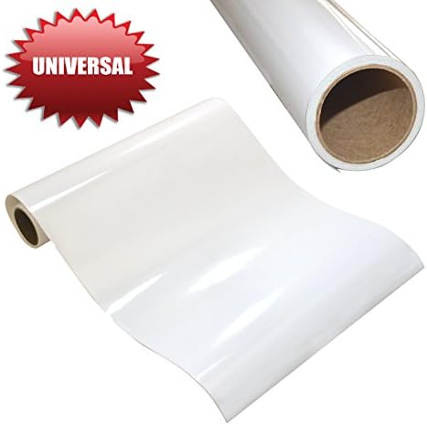 Angel Crafts WEEDS EASILY WHITE GLOSSY ADHESIVE VINYL 12" X 8' ROLL of Non-Stretchy, Made in USA for Cricut, Silhouette Cameo, Oracal Vinyl Cutters, Printers, Letters, Decals, Signs by