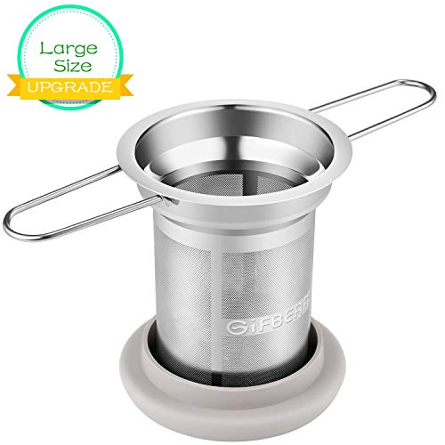 Gifbera Stainless Steel Tea Infuser Extra Fine Mesh Strainer with Large Capacity & Perfect Size Double Handles - Fits Standard Cups Mugs Teapots (Long-Handled) - Thumbnail 7