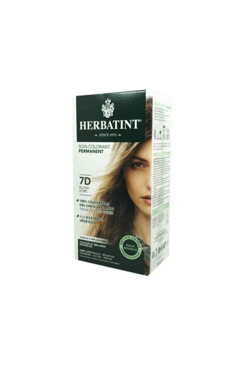Herbatint Permanent Dye Care Of 8 Plant Extracts 150ml - 7D Golden Blond