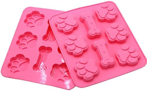 Silicone Baking Molds Shapes Candy Molds Adorable Puppy Dog Paw and Bone Silicone Lolipop Molds Silicone Shapes, Bake Dog Treats For Pets, Kids, Dog-lovers, Kitchen Tips, Set of 5