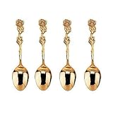 HIC Gold Plated Rose Demi Spoon - Set of 4