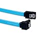 CYLAPEX SATA Cable III 3.0 Revision 18inch 6 Gbps with Locking Latch, 90-Degree to 180-Degree Plug Blue Pack of 6
