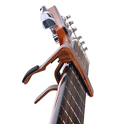 MOREYES Guitar Capo for Acoustic Guitar ,Ukelele, Electric Guitar,Bass with Wood Color Guitar Picks(GC-4 Rosewood) - Thumbnail 7