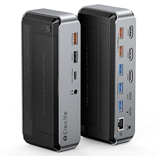 MacBook Pro Docking Station Triple Monitor, 16IN1 USB C Docking Station