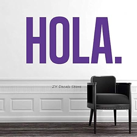 Zqyjhkou Hola Accueil Citation Famille Autocollant Mural Salutations Mots Sticker Decoratif Espagnol Bonjour Art Stickers Chambre Porte Porte Decor98x49cm Amazon Co Uk Kitchen Home