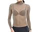 Lupo Women's Second Skin Long Sleeve Turtle Neck Sheer Top, One-Size Rice Powder