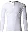 FLATSEVEN Men's Classic Henley Long Sleeve Shirt Buttoned (THL101) White, S