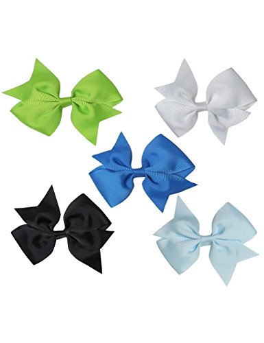 DREAMVAN 10pcs Girls Ribbon Bow Hair Clip Kids Alligator Clips Party Hair Accessories Facial Hair - Thumbnail 5