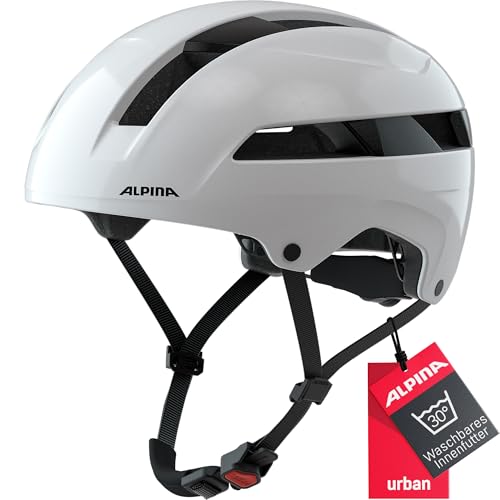 ALPINA SOHO City-Fahrradhelm, White Gloss, 55-59 cm