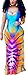 ETCYY Women's Sexy Print Maxi Dress for Evening Party Summer Straps Sundress, Size L,Blue,Large