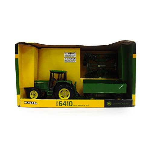 Ertl John Deere 6410 Tractor With Barge Wagon And Disk, 1:32 Scale
