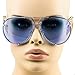 FLAWLESS EYEWEAR Oval Oceanic Lens Twirl Metal Design Frames Pilot Police Sunglasses (Blue, 65)