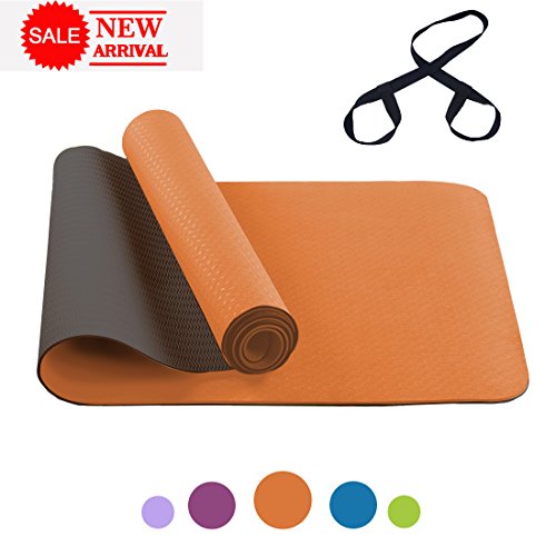 The Best Yoga Mat Exercise Mat Non Slip Yoga Mat with Carrying Strap - Eco Friendly TPE Workout Mat Exercise Mat,Anti-Tear Hot Pilates Fitness Yoga Mat in Home & Gym (Green)