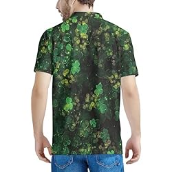 HUGS IDEA Green Shamrock Mens Shirt Short Sleeve