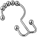 ronmence Metal Double Glide Shower Ring, Polished Chrome, Stainless Steel