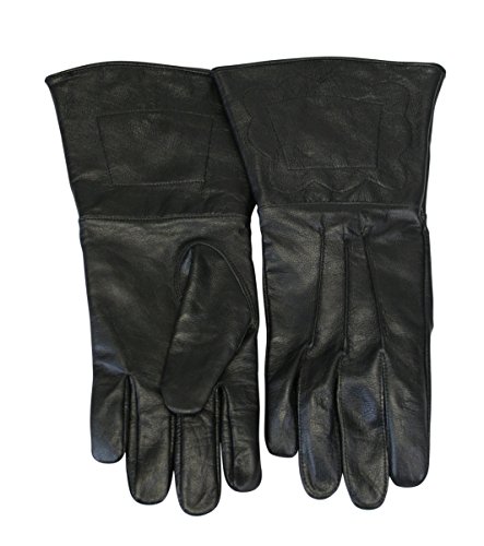 Historical Emporium Men's Genuine Leather Gauntlets S Black - Thumbnail 2